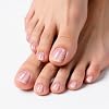 Semi Cured Gel Toenail Strips Pink Cat Eye N05, 32 Pcs Gel Pedi Stickers, Wraps, UV Light Required, Salon Quality, Long Lasting