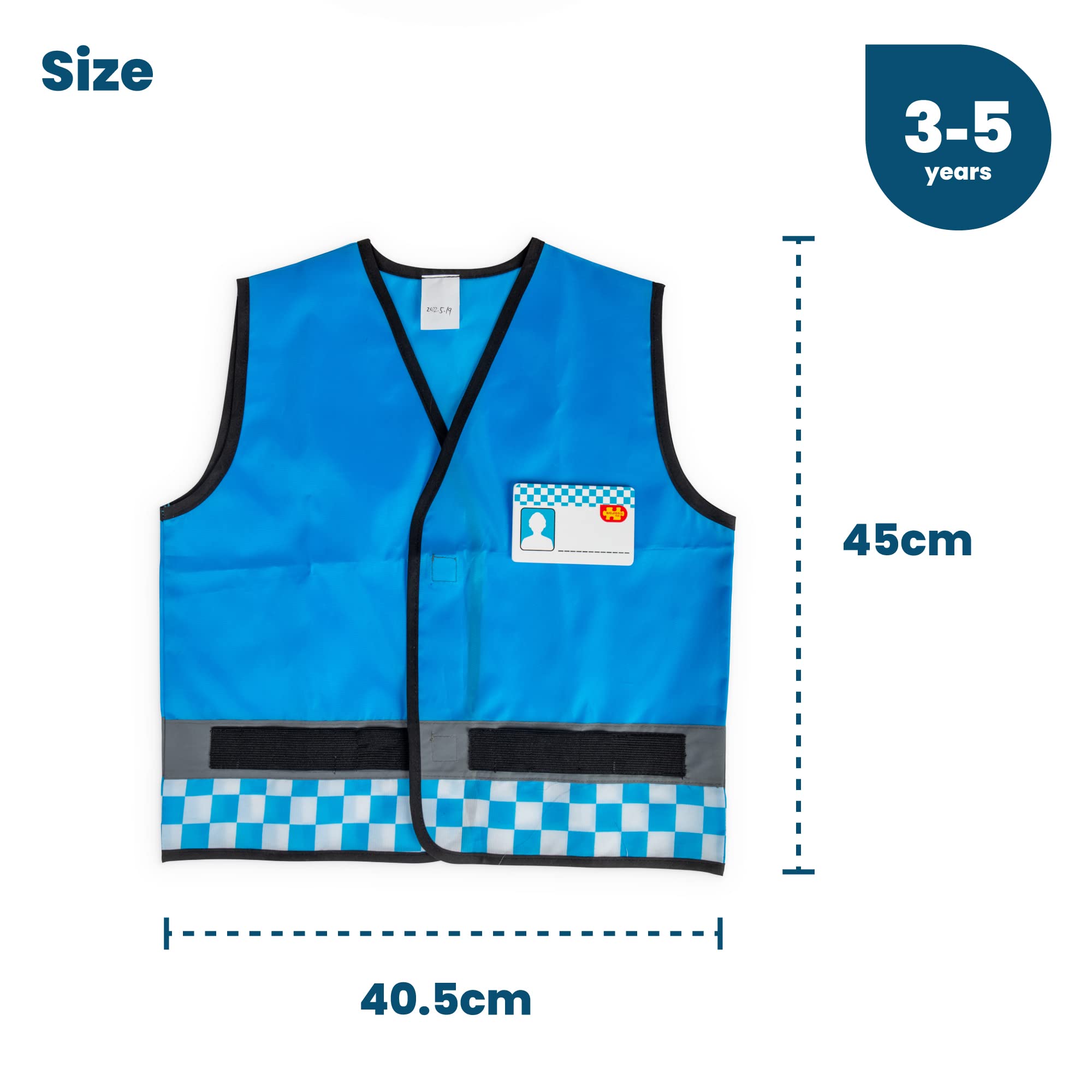 Bigjigs Toys Kids Police Costume - 7pc Police Dress Up, Kids Police Set, Police Uniform For Kids, Fancy Dress For Kids & Toddlers, Role Play Toys, Children Police Costume For 3-5 Years Old