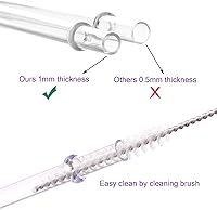 Vista 5 de DAKOUFISH Pajitas de repuesto de plástico negro de 7 pulgadas para mini tarros de 10 onzas y 12 onzas, juego de 12 popotes con cepillo de limpieza