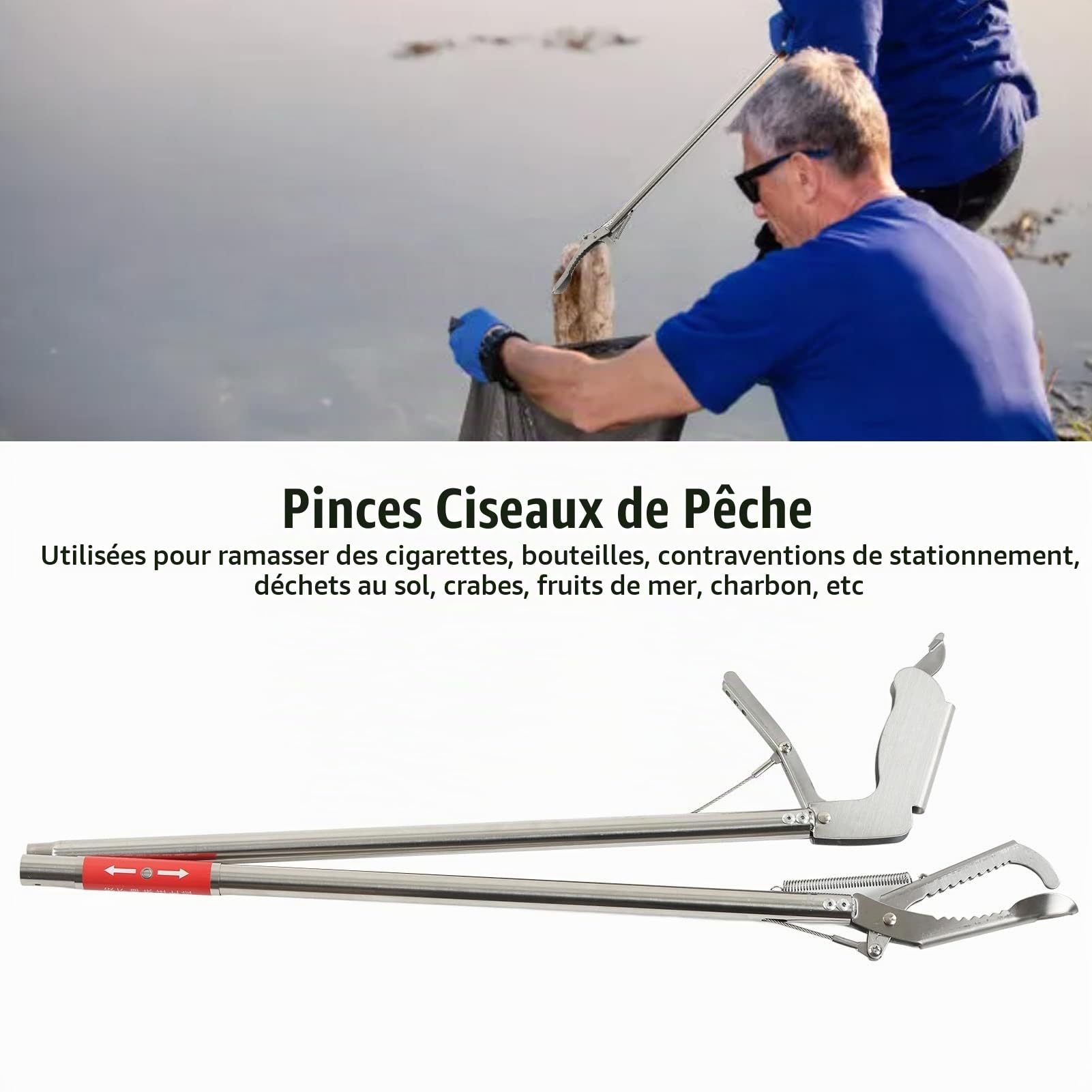 Pinces à Crabe en Acier Inoxydable, Pinces à Ciseaux de pêche Multifonctions à Pointe Fendue antidérapante Applicables au matériel