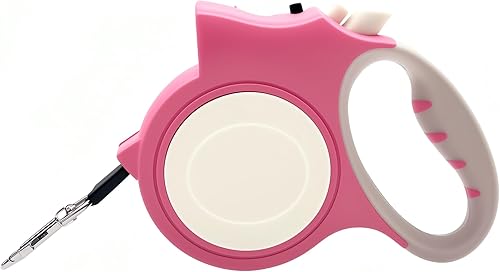 Miniatura 4 de Correa LED para perro con luz, retráctil de 16 pies para perros pequeños y medianos, seguridad nocturna y agarre cómodo (rosa)