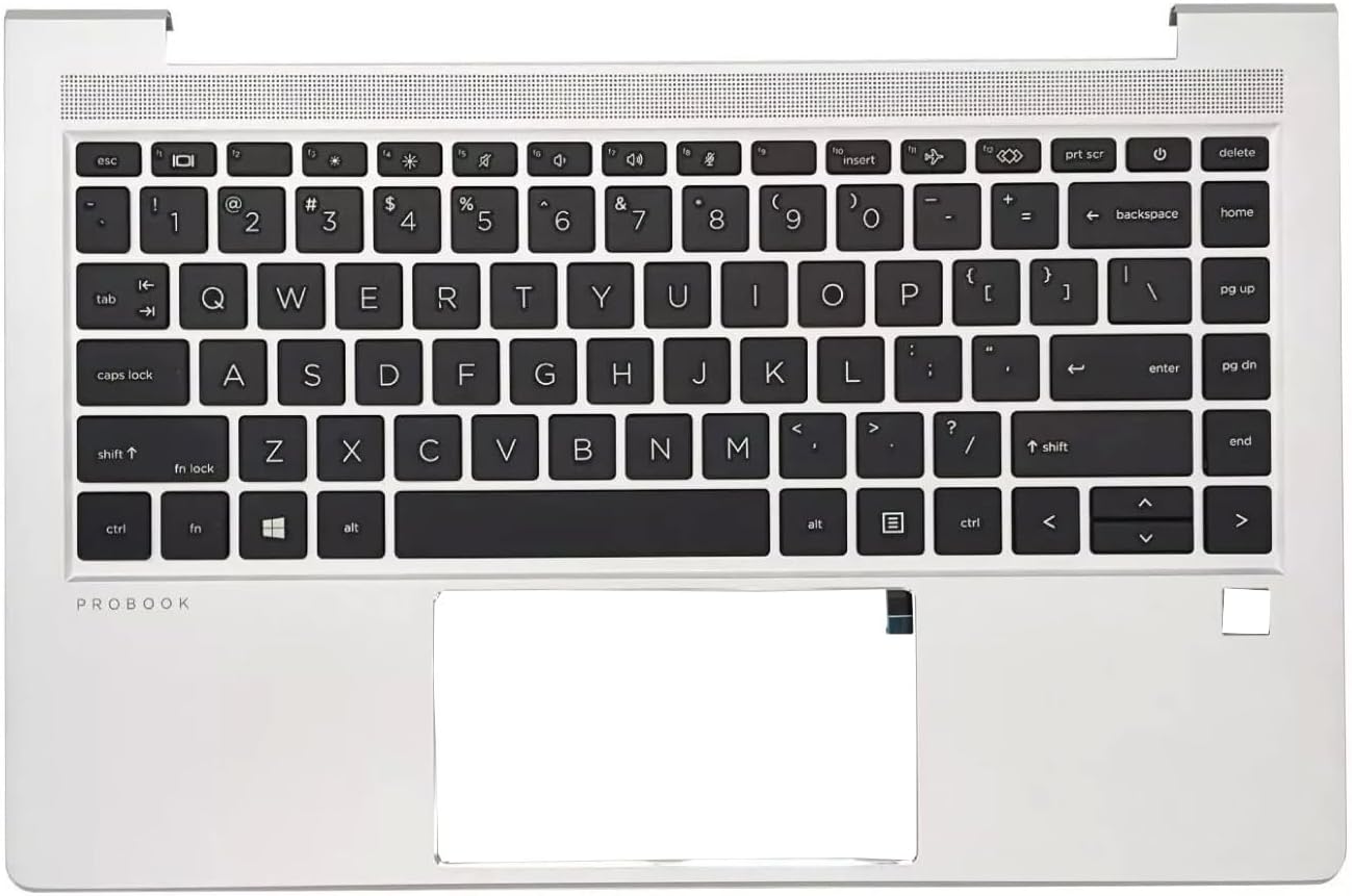 New Replacement for HP Probook 440 G10 445 G10 Laptop Upper Case Palmrest Non-Backlit Keyboard Assembly Part N42405-001 N42406-001 Silver (Probook 440 445 G10 Non-Backlit Keyboard)