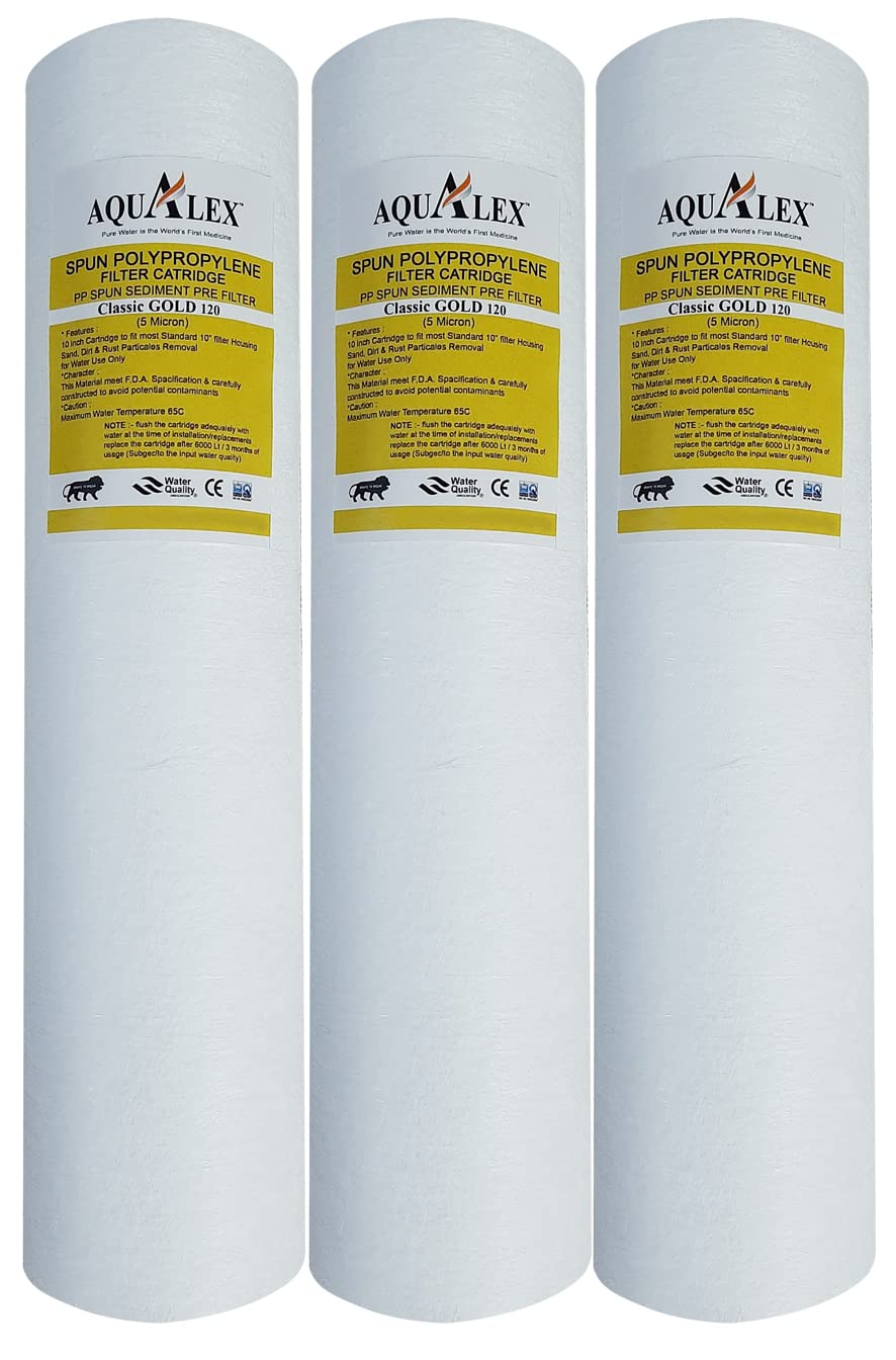 Aqualex, Pokar RO, Classic Gold 120, PP Spun PRE Filter, 5 Micron, 10 inch, Superier Quality, 3pcs Set Suitable for Water RO Purifier-image-26