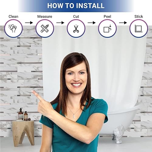 Miniatura 4 de 10 hojas de azulejos de pared de PVC para despegar y pegar, 8.8 x 10.9 pulgadas, para cocina, baño, lavandería, cámper, chimenea (metal espejo