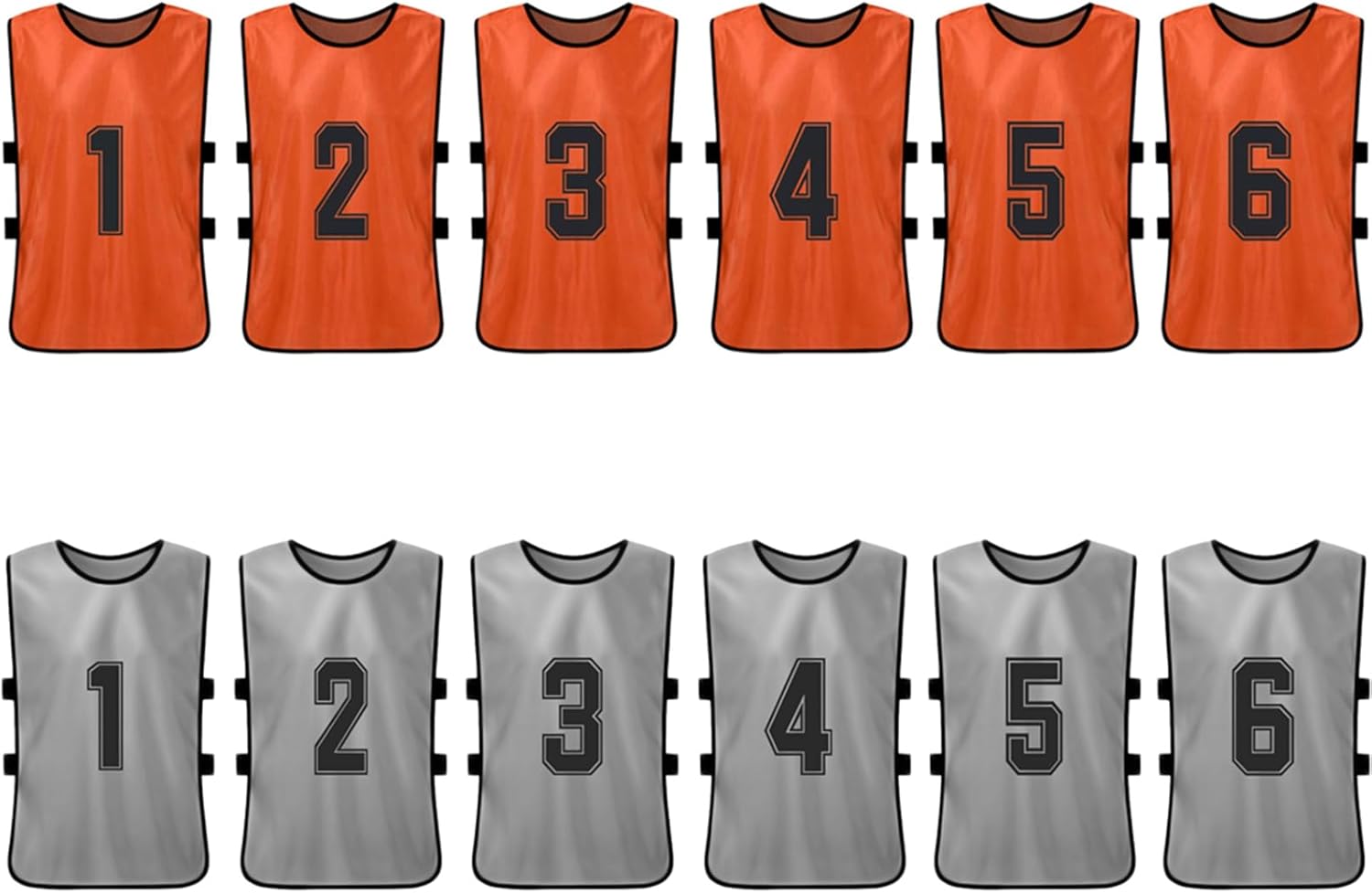 Numbered Football Bibs, Polyester Quick Drying Football Pinnies Soccer Jerseys Team Training Practice Sports Vest Fit for, Basketball, Volleyball, Hockey (M)
