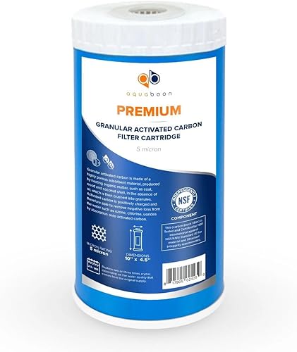 Miniatura 8 de Aquaboon Cartucho de filtro de agua de carbón activado granular de 5 micras de 10 x 4.5 pulgadas, repuesto de filtro de agua para toda la casa,