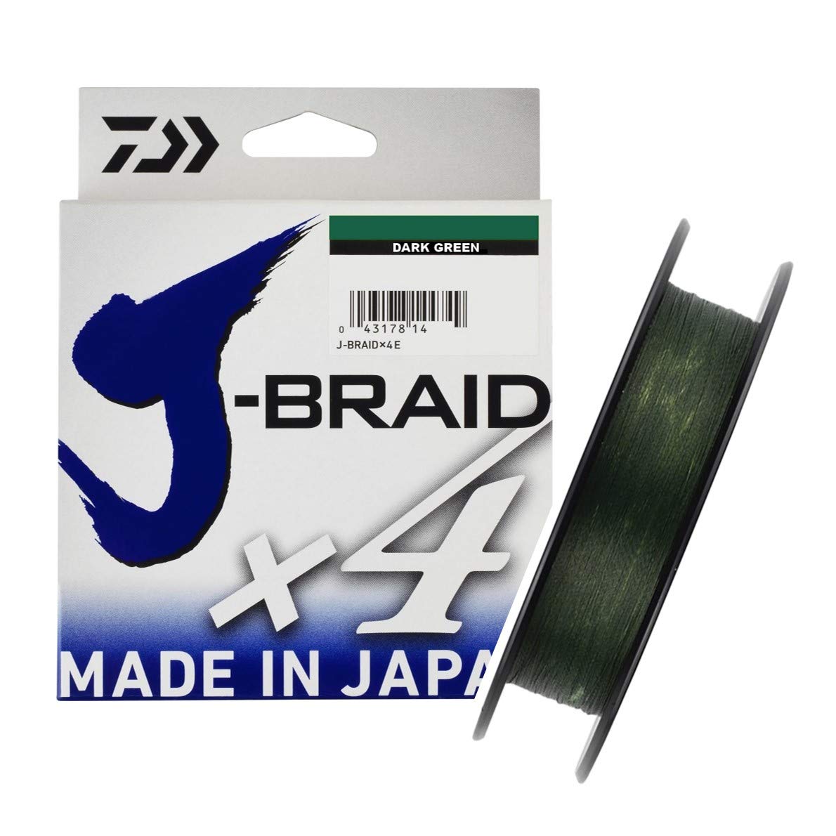 Daiwa 2 Pcs J-Braid 8 Braid 0.16mm, 9,0kg/20,0lbs, 150m Vert Foncé (Doublé Pièce
