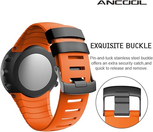 Miniatura 3 de ANCOOL Correa de reloj compatible con Suunto Core, correa de repuesto de TPU suave y cierre de metal para reloj inteligente Suunto Core Fitness,