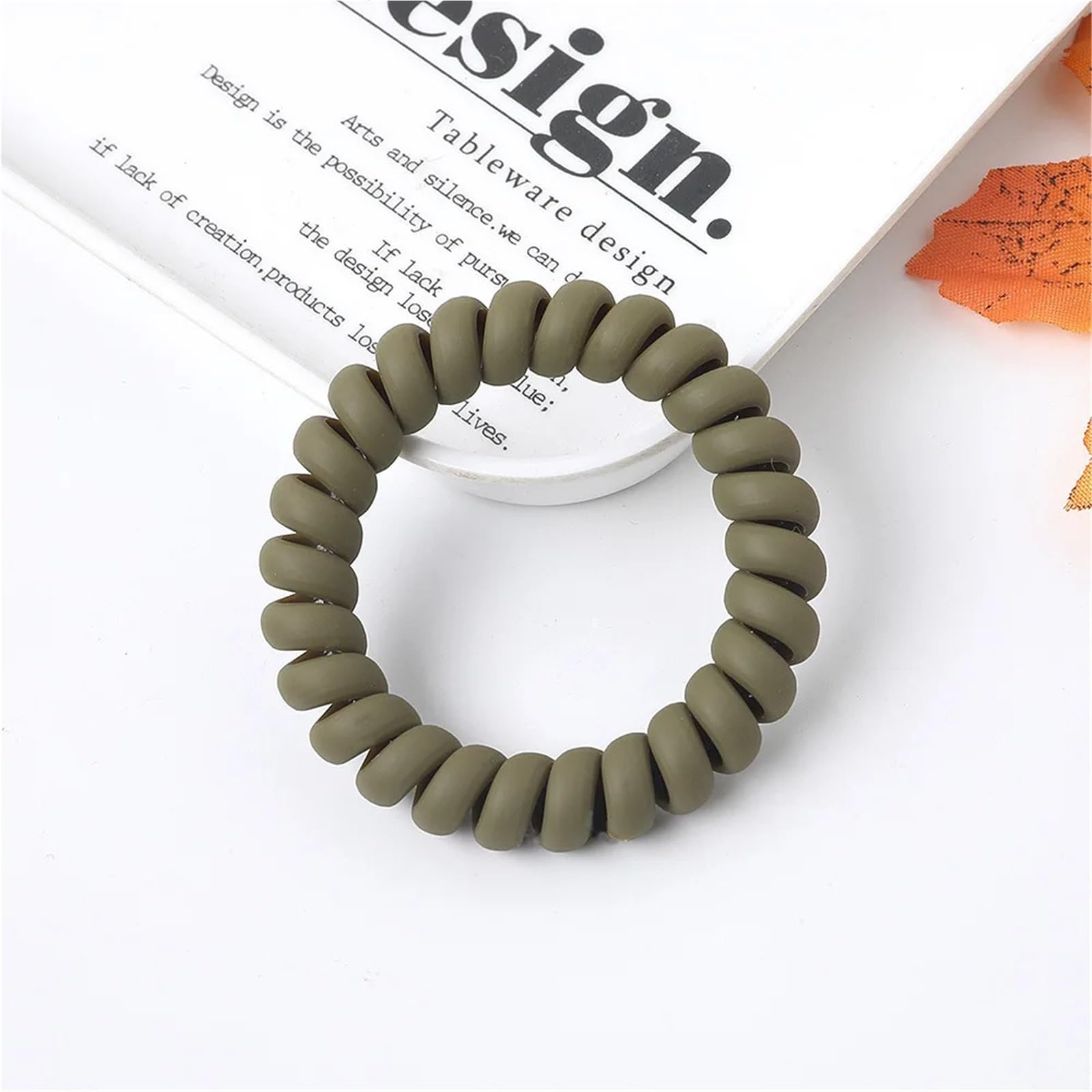 100 gomas elásticas de colores en espiral para el pelo, color verde militar