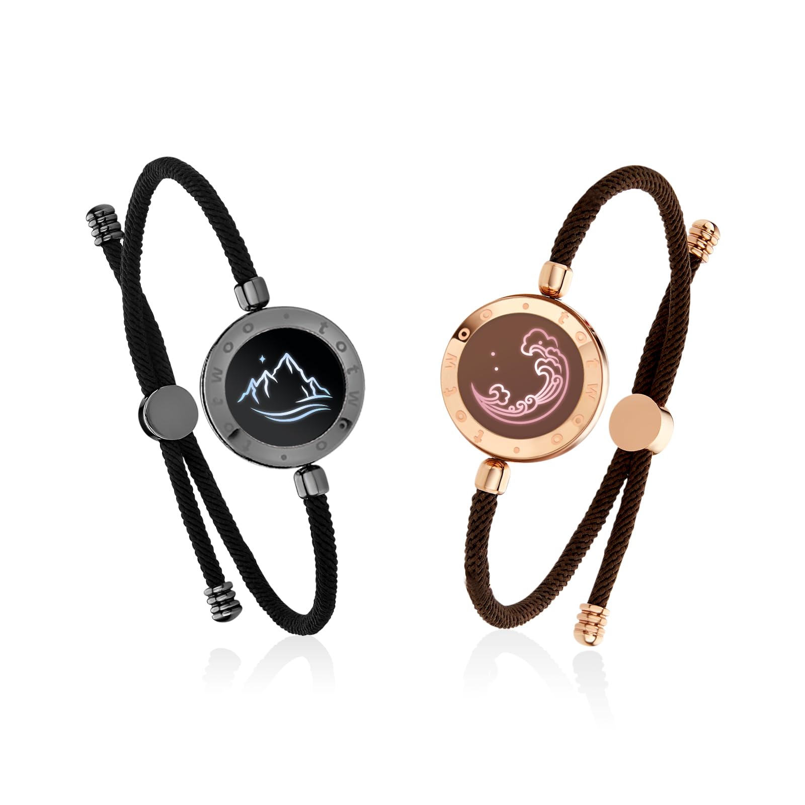 TOTWOO Intelligente Partnerarmbänder für Fernbeziehungen mit App-gesteuerter 1:1-Bluetooth-Kopplung – Valentinstagsgeschenk mit Leuchten und Vibration bei Berührung, gefertigt aus 316L-Edelstahl TOTWOO Intelligente Partnerarmbänder für Fernbeziehungen mit App-gesteuerter 1:1-Bluetooth-Kopplung – Valentinstagsgeschenk mit Leuchten und Vibration bei Berührung, gefertigt aus 316L-Edelstahl