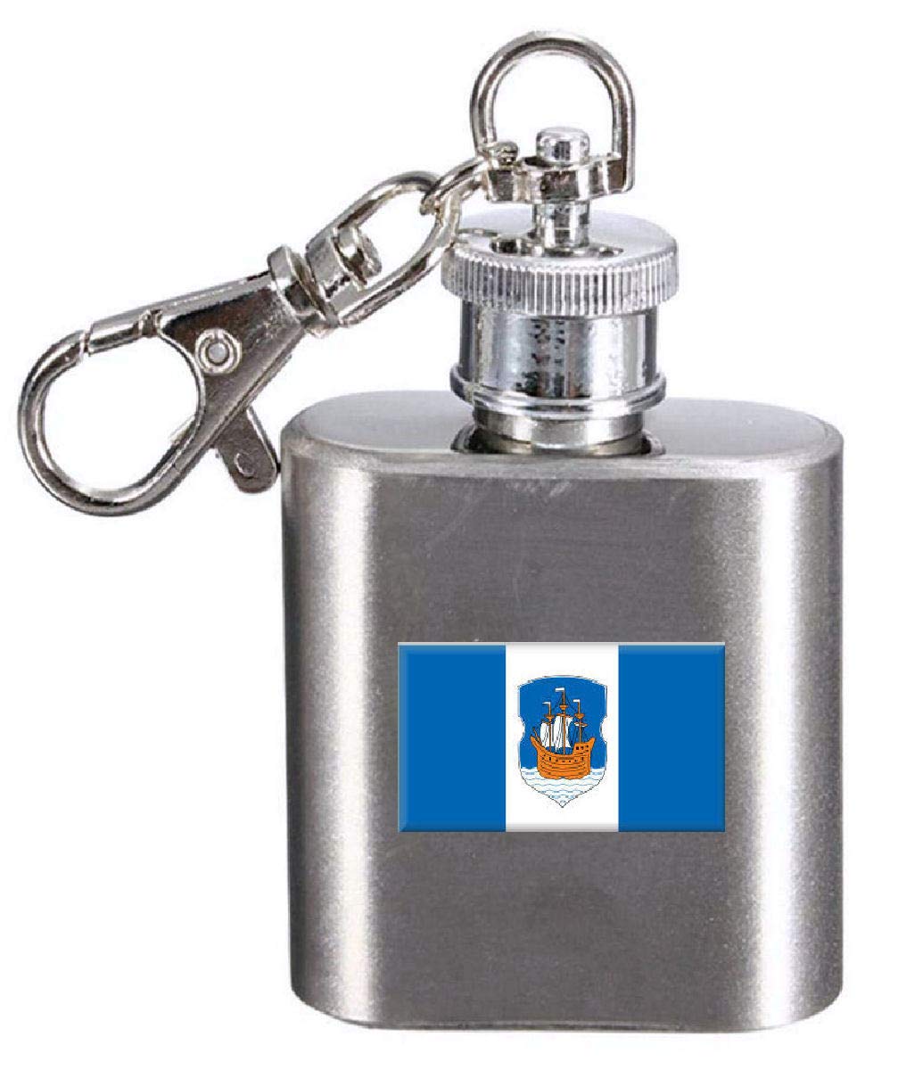 Flasque porte-clés gravé Polatsk en acier inoxydable brossé durable