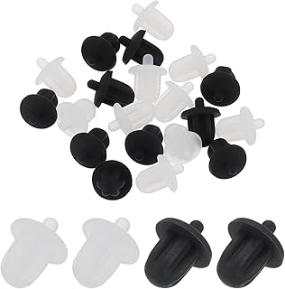 sourcing map 20 tapones protectores de silicona para conductos de audio de 6,35 mm, color negro y transparente