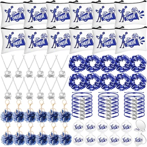 Equsion 72 Pcs Cheer Gifts Bulk Cheerleader Bags Cheerleading Necklace