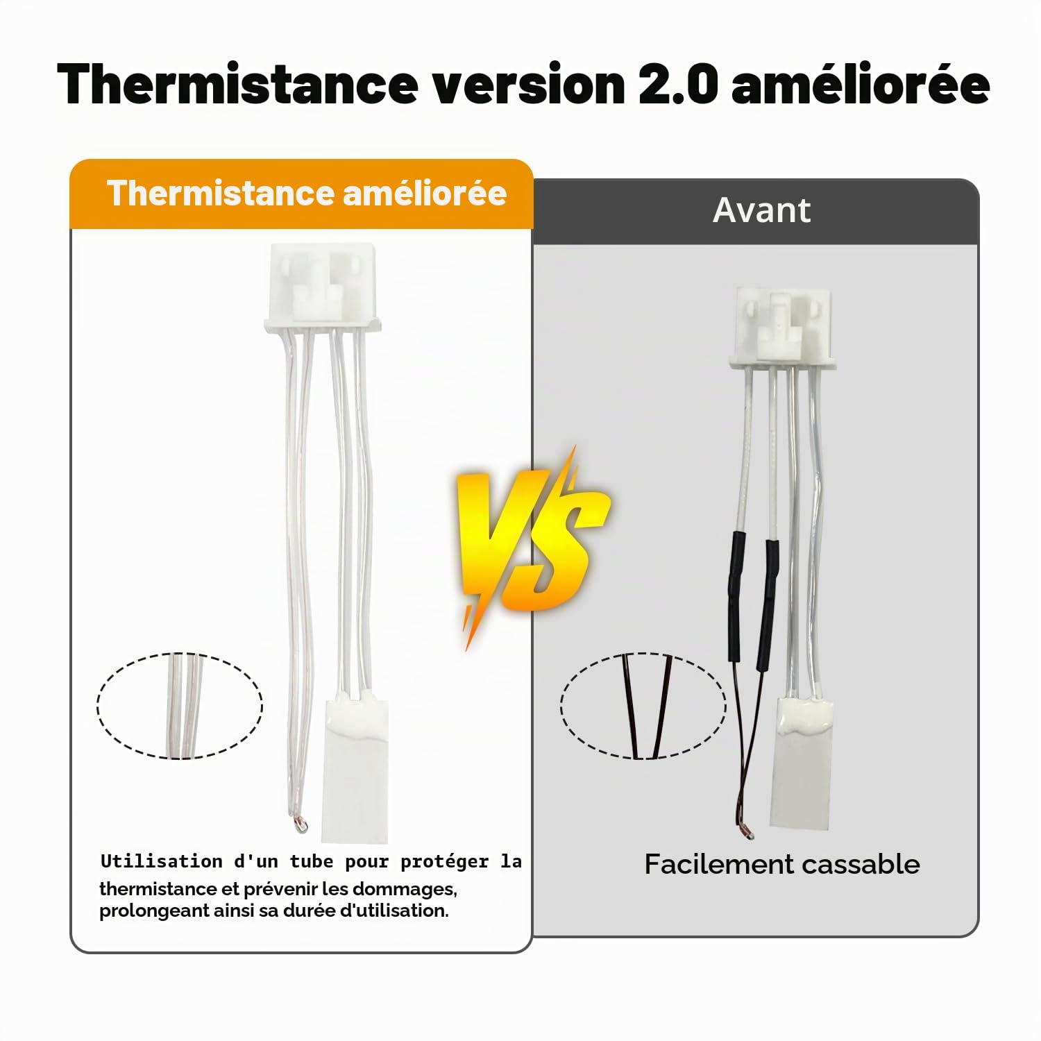 HzdaDeve 0,2 mm 0,4 mm 0,6 mm Hotend en céramique pour Kobra S1 Combo Extrudeuse de tête d'impression en acier inoxydable Kit Hot End Buse durcie Bloc chauffant Résistance chauffante Thermistor pour