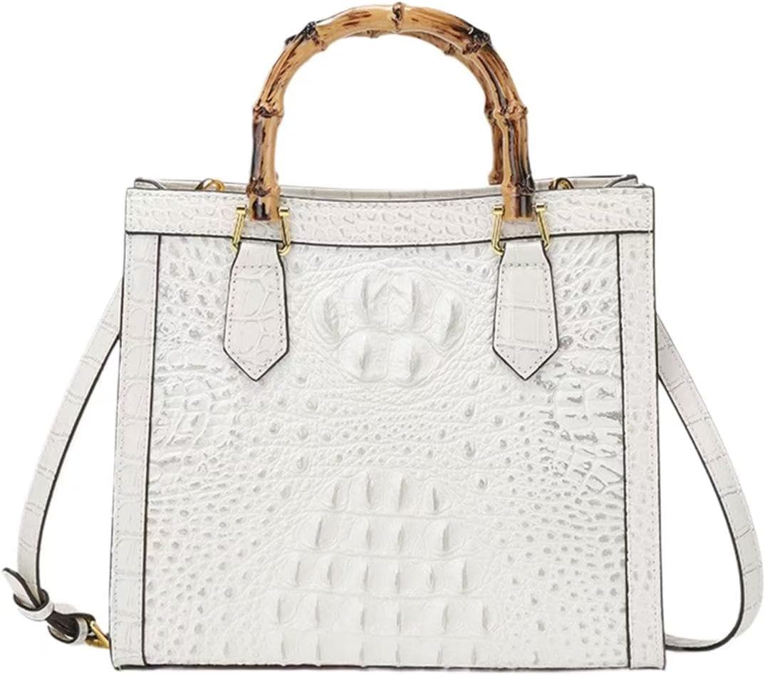 Women Tote bag, Bamboo Shape Handle, PU Leather Top Handle Bags, Womens Crossbody Bag