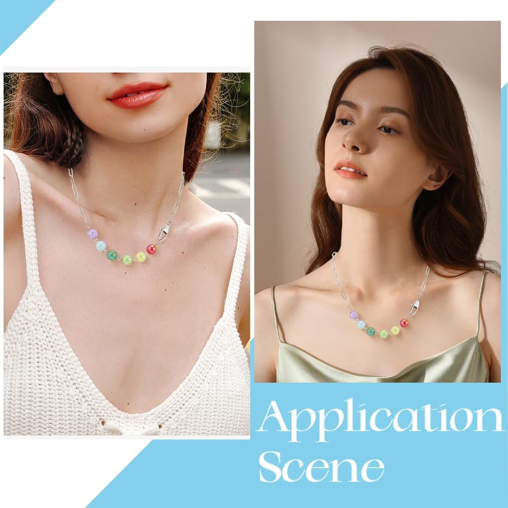 1 Box 300PCS 10MM Transparent Acrylic Crackle Round Beads with Holes Mixed Color Assorted Clear Spacer Loose Bead Charms Bulk for Jewelry Making Christmas Necklaces DIY Crafts Supplies - Image 5