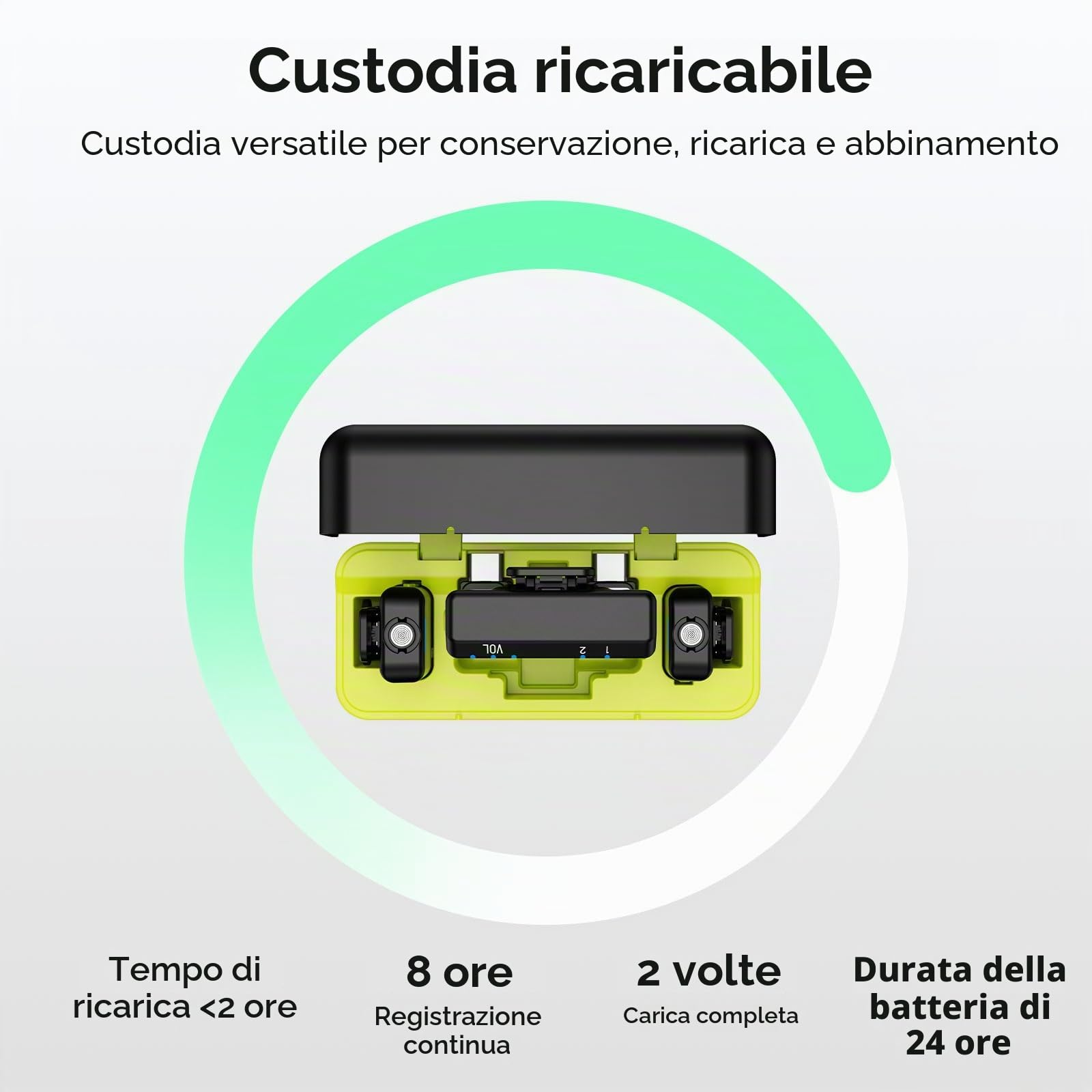 FULAIM Microfono Lavalier Wireless per iPhone/Android/PC, Mini Microfono a Bavero Con Cancellazione Del Rumore e Durata Della Batteria Di 32 Ore, per Registrazione Video Podcast Vlogging YouTube FULAIM Microfono Lavalier Wireless per iPhone/Android/PC, Mini Microfono a Bavero Con Cancellazione Del Rumore e Durata Della Batteria Di 32 Ore, per Registrazione Video Podcast Vlogging YouTube