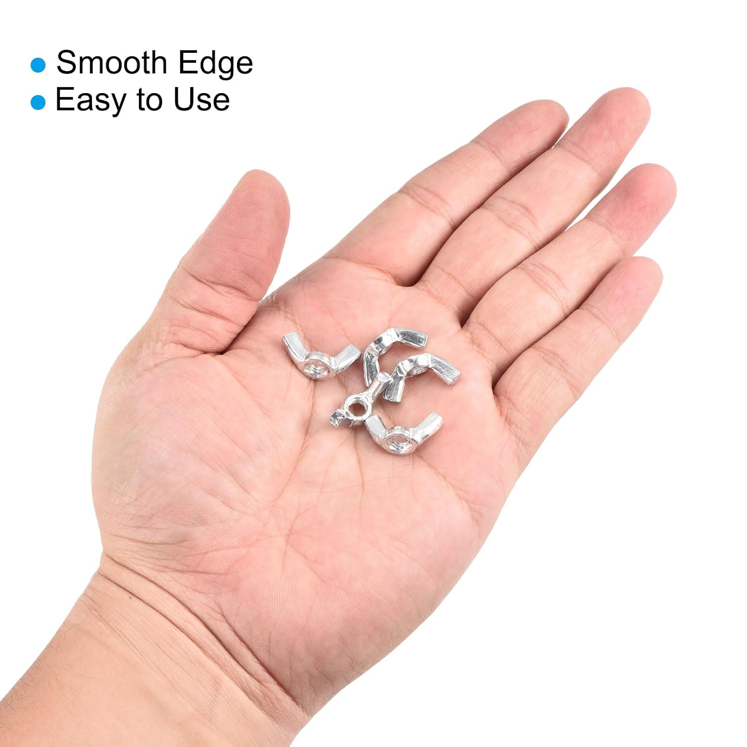 uxcell M5x0.8mm Wing Nut 5 Pcs, Carbon Steel Butterfly Wing Nuts Fasteners Parts Hand Twist Tighten Wing Nuts for Machinery Electronic Equipment DIY, White