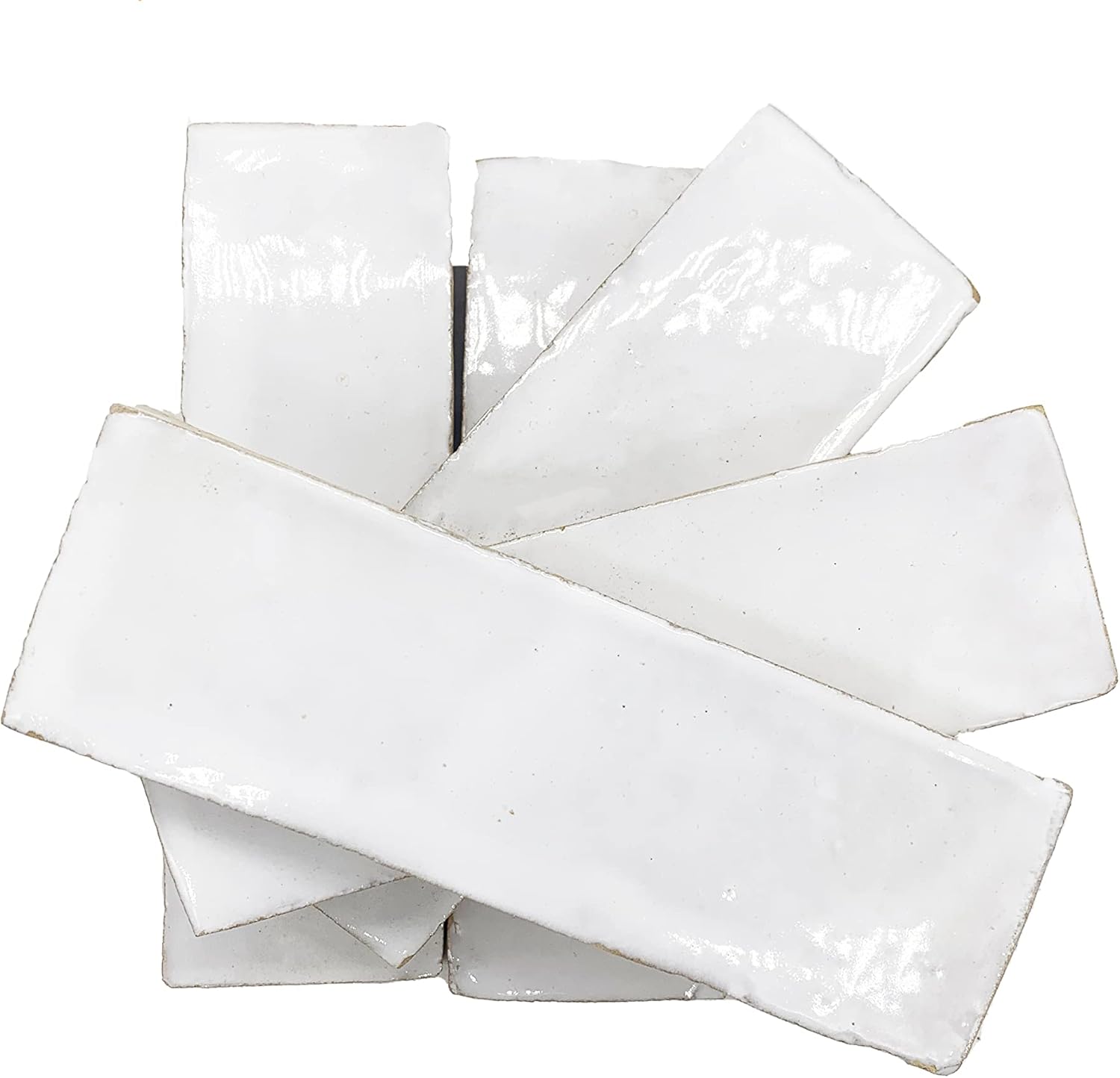 Moroccan Mosaic Handmade 6x2-in. Solid Color White