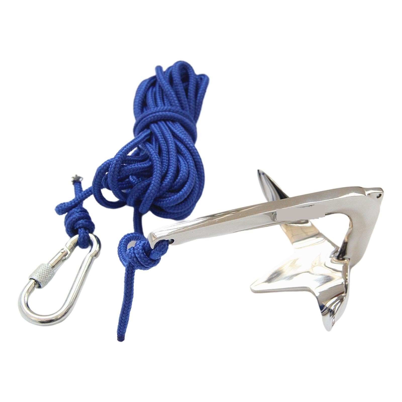 Mooring Rope, Bruce Style Boat Anchor Versatile Marine Accessories Polished with 5M Rope Fit for Boat Yacht Canoes Claw Anchor