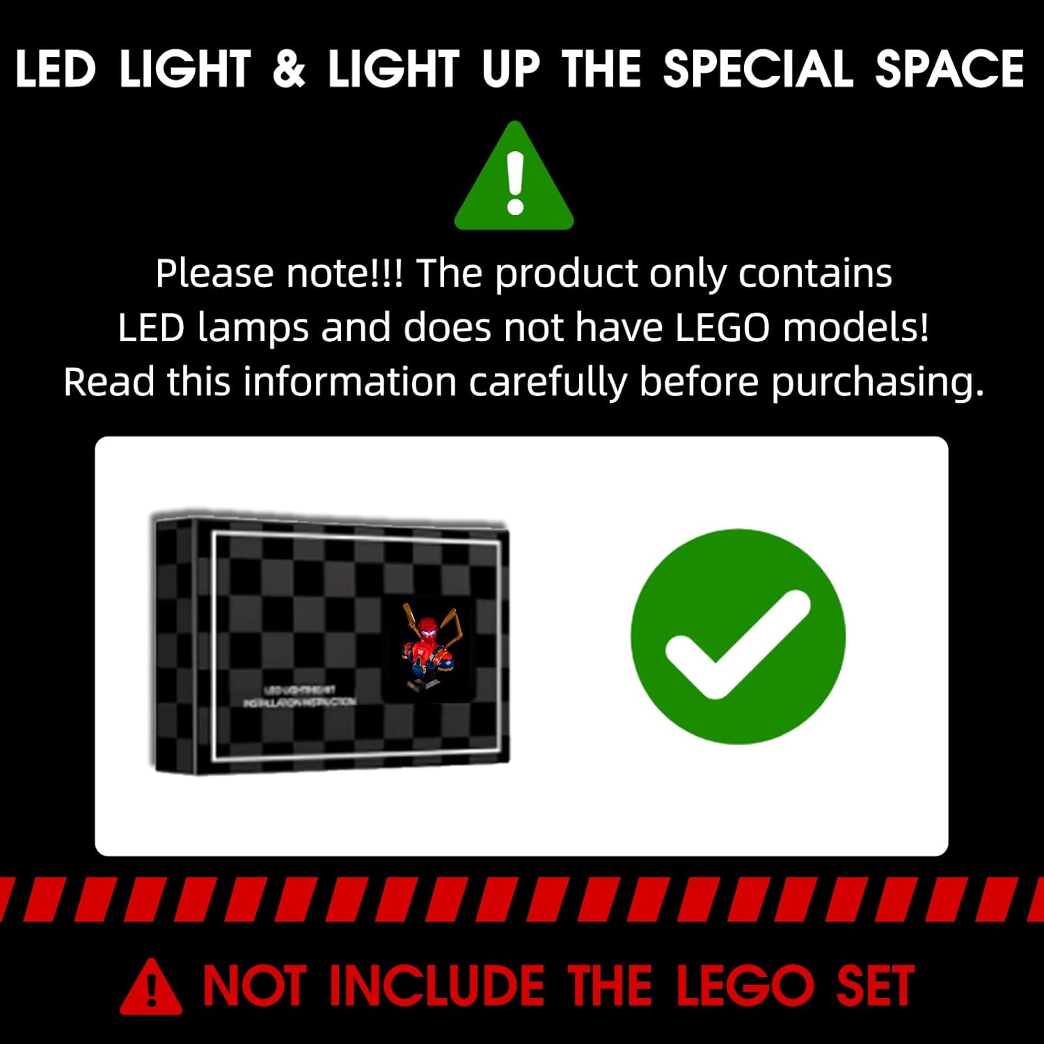 LED Light for Lego Marvel Iron Spider-Man Bust 76326 Set, Light Kit Compatible with Lego 76326 Building Blocks Model, Not Included The Model Set
