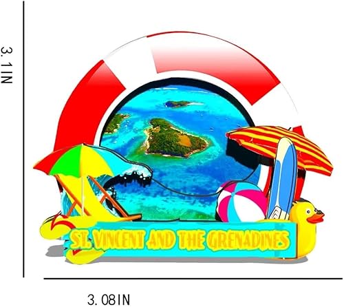 Miniatura 3 de Imán de San Vicente y las Granadinas de San Vicente y las Granadinas para nevera de madera 3D, recuerdos coleccionables de viaje, decoración hecha a