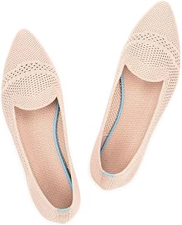 Frank Mully Women's Casual Loafer Flats Slip On Loafer Shoes Comfortable Knit Flat Shoes Classics Pointy Toe Loafer Flats,for Work,Travel