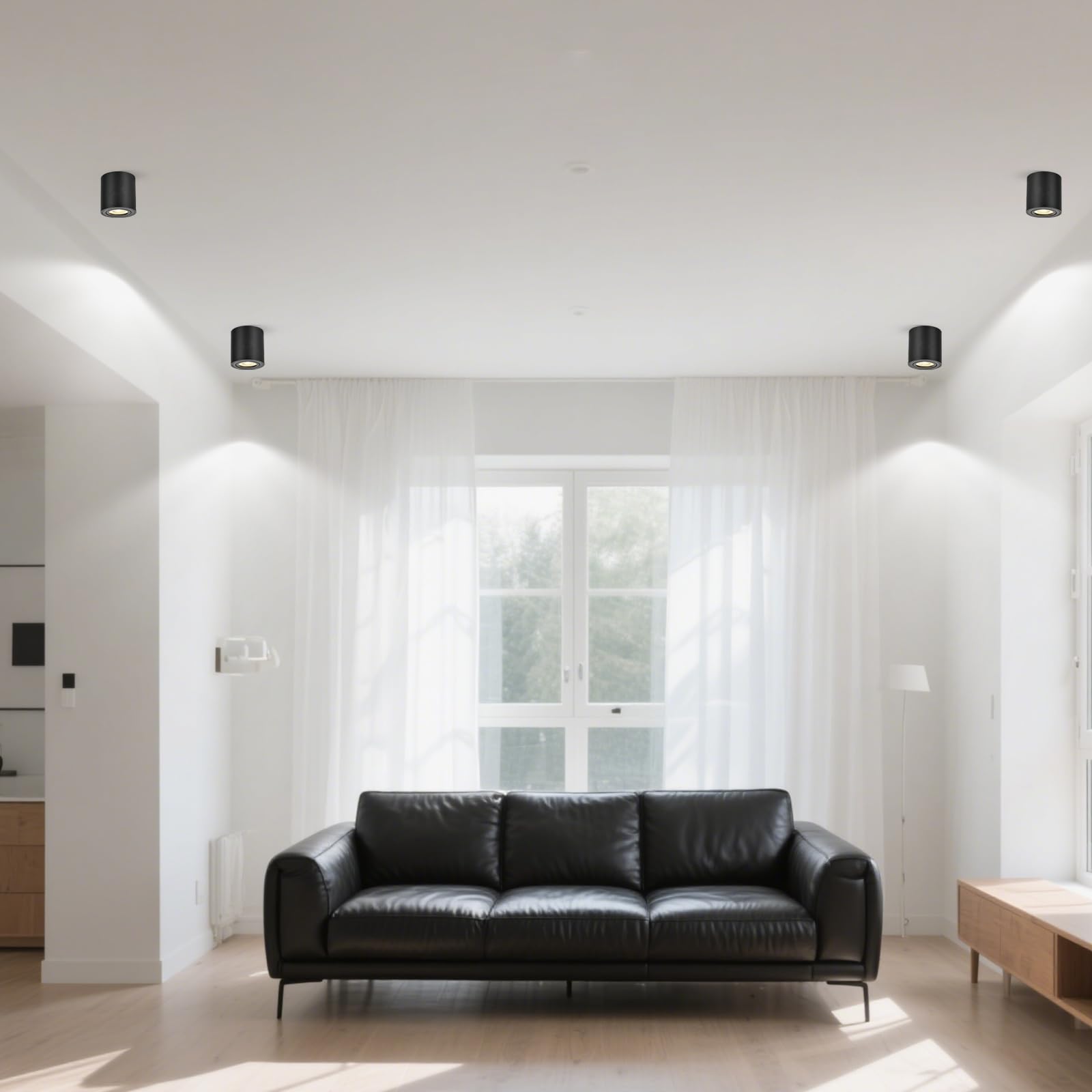 Faretto da Soffitto Orientabili Nero 6 Pcs, Faretti da Soffitto GU10 230V, Alluminio Faretto LED Interno Downlight, Faretti LED Soffitto Rotondo Plafoniera moderna,con attacco GU10