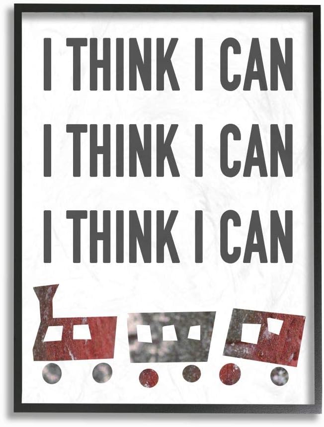 The Kids Room by Stupell I Think I Can Typography Oversized Framed Giclee Texturized Art