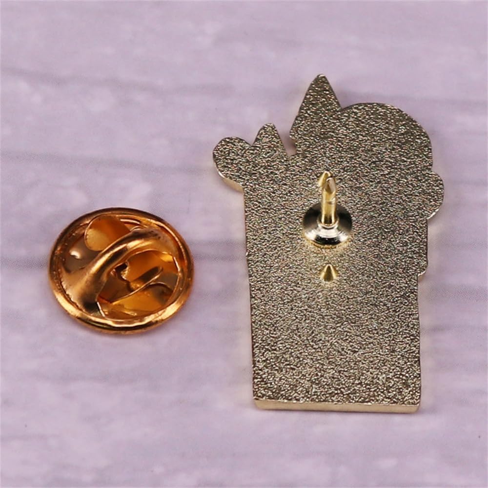 Cute Haunted House Ghost Moon Halloween Small Brooches Lapel Pins for Women Men Daughter Funny Pink White Enamel Castle Pins Brooch Badge for Hats Backpacks Holiday Party Accessory Jewelry - Image 3