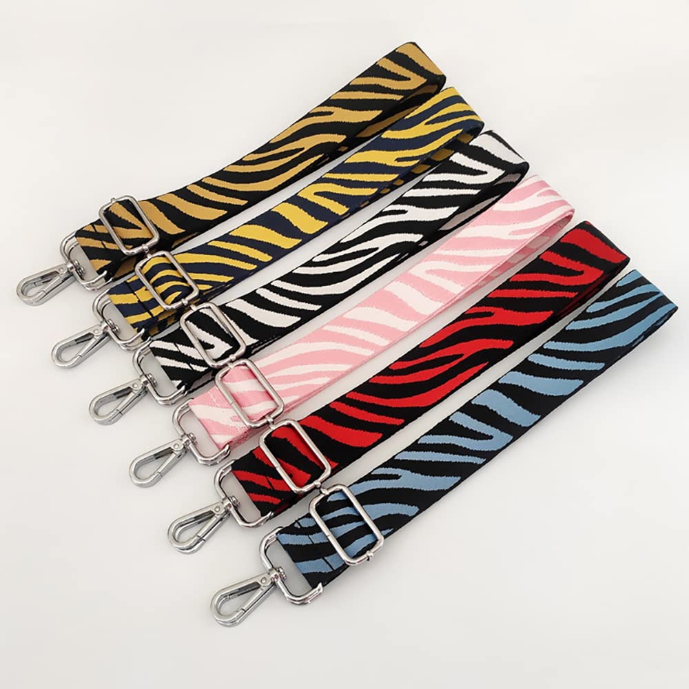 Sangle De Sac Réglable Motif Zèbre - Bandoulière 5cm Large, 80-130cm Long, Polyester