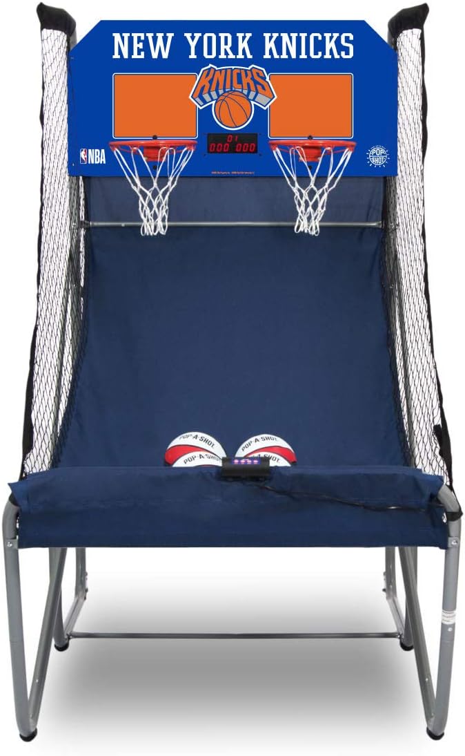 Pop-A-Shot - Home Dual Shot Arcade Basketball Game with NBA Graphics l Sensor Scoring l 16 Game Modes l 7 Balls l Foldable Storage l for All NBA Fans