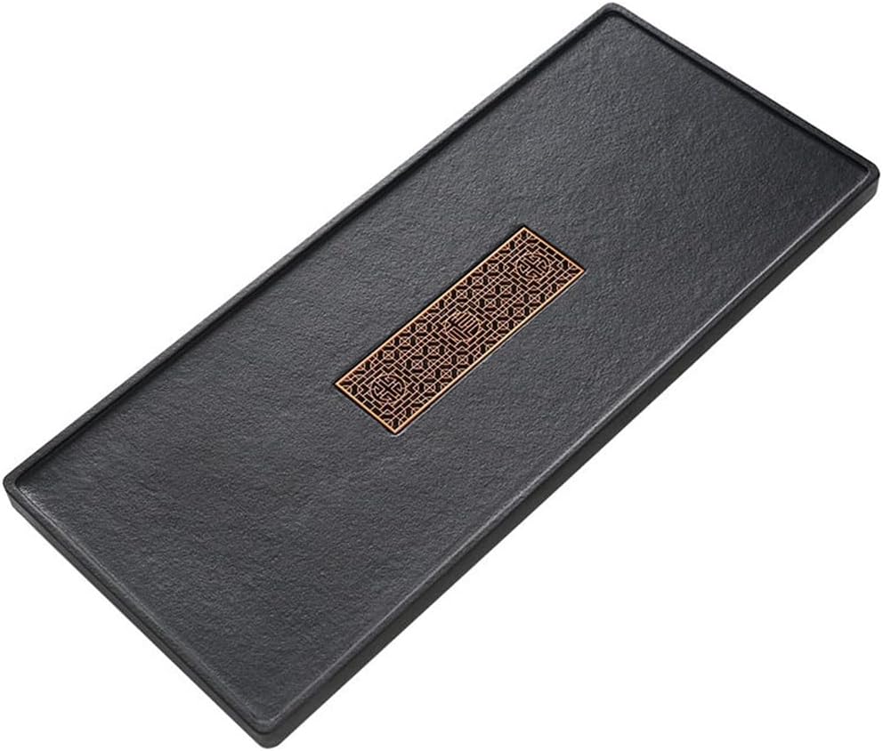 Black Gold Stone Tea Plate Household Office Simples Kung Fu Set Large Single-Layer Table