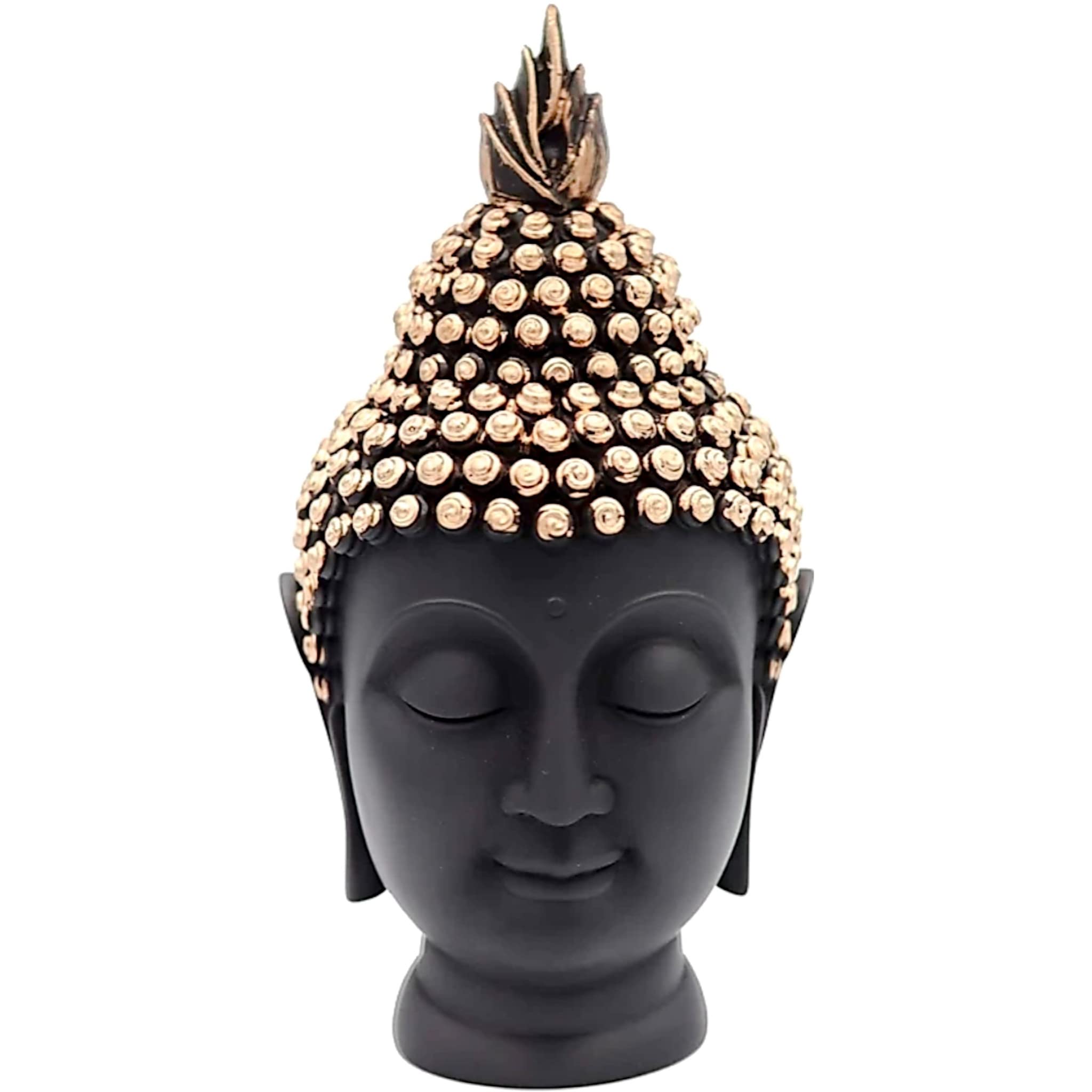 Resin Dhrishi Crafts Buddha Head Statue (Black, 13 cm)