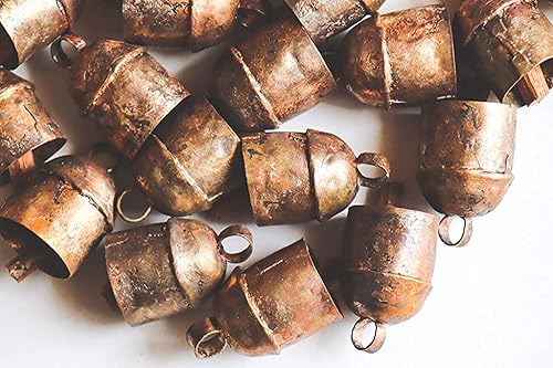Campanas de hojalata indias vintage hechas a mano campanas rústicas con golpeador de madera campanas de vaca para manualidades aniversario ganado