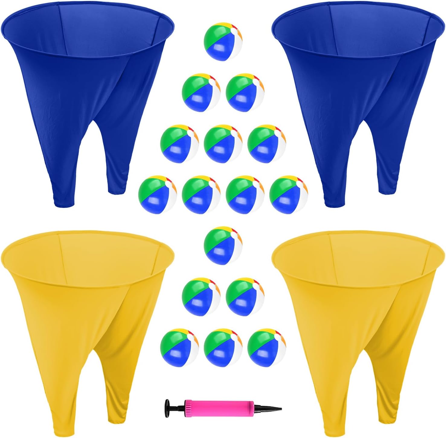 Granny Pants Outdoor Games 4 PCS Fun Party Game Pants with 16 Bouncy Balls and 1 Air Pump (Random Colors), Granny Pants Yard Game for Adults and Family Reunion Party Field Game Set