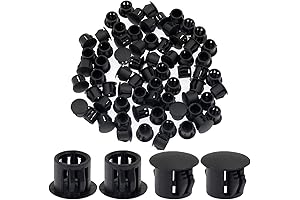 3/8" Diameter Black Hole Plugs Block See-Through Hole Snapp Snap Lock Furniture Post Pipe Cap