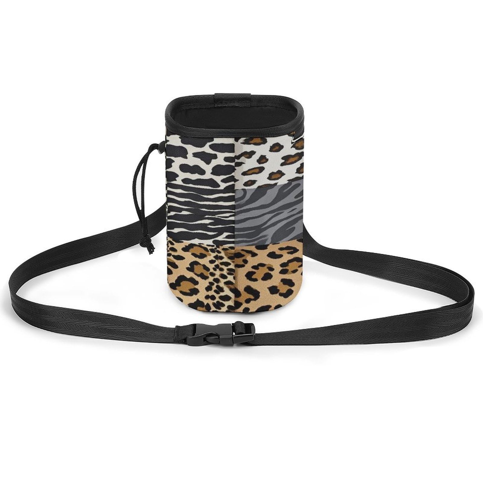 Bolsa de golosinas marrón portátil de entrenamiento para mascotas RLDOBOFE leopardo para caminar