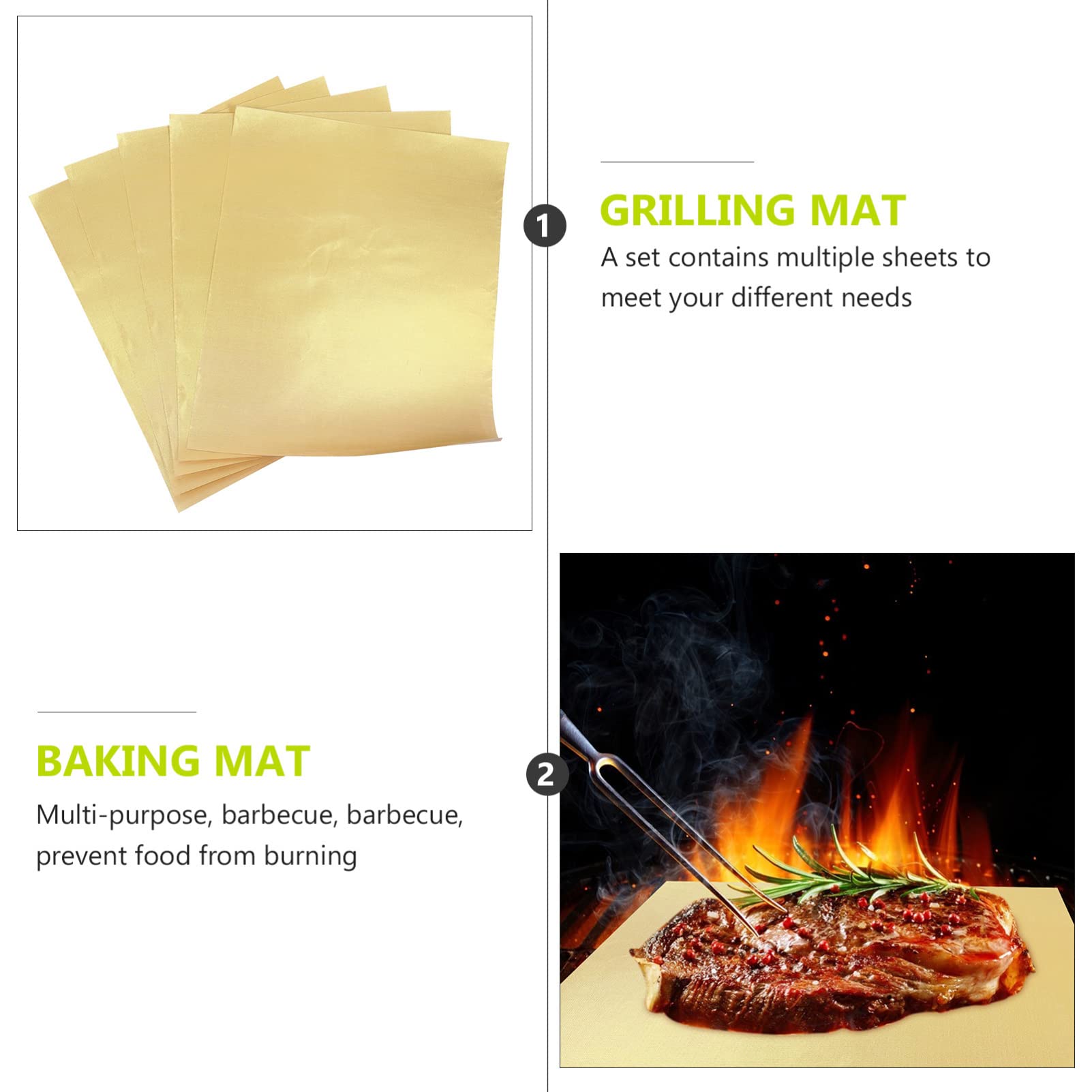 Mobestech 10piezas Esteras Para Hornear Reutilizables Antiadherentes y Resistentes Al Calor Alfombrillas De Barbacoa Para Cocinar y Verduras Para Hornos y Parrillas