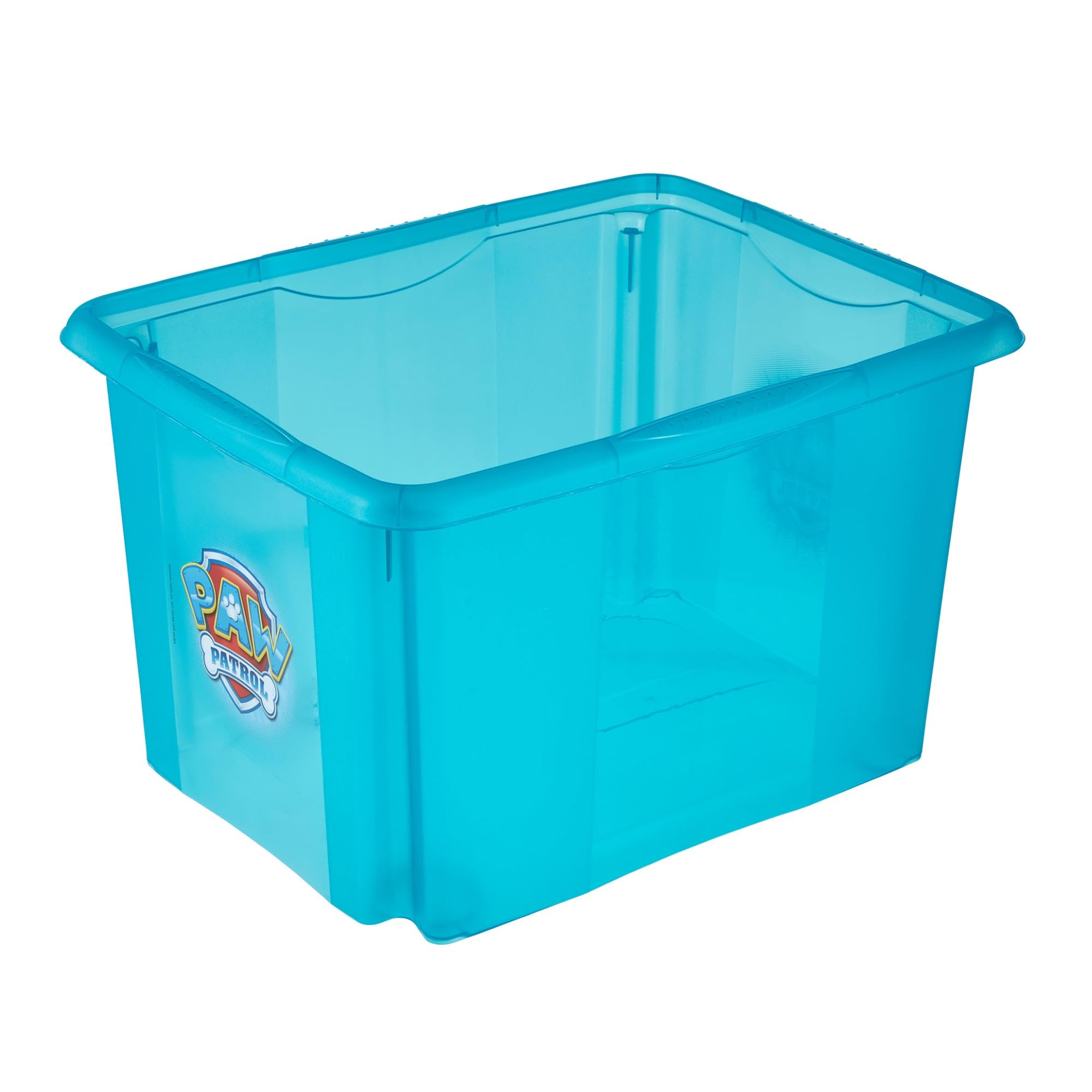 keeeper karolina 3x Paw Patrol Aufbewahrungsbox mit Deckel, Dreh- und stapelbar, Für Kinder, 30 l, Fresh Blue (Transparent)