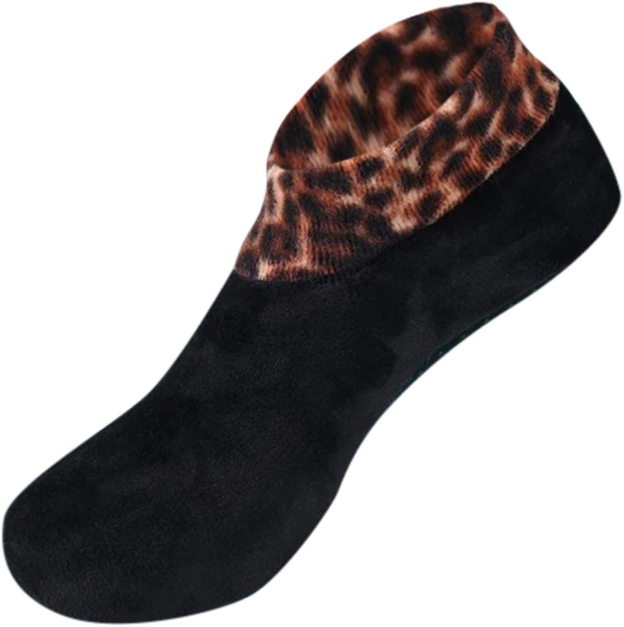 Sugely Womens Fluffy Turnover Cuff Thermal Ankle Slipper Lounge Bed Socks with Non Slip Grips Womens Socks Wool Thermal Warm Knitting Ladies Socks for Winter