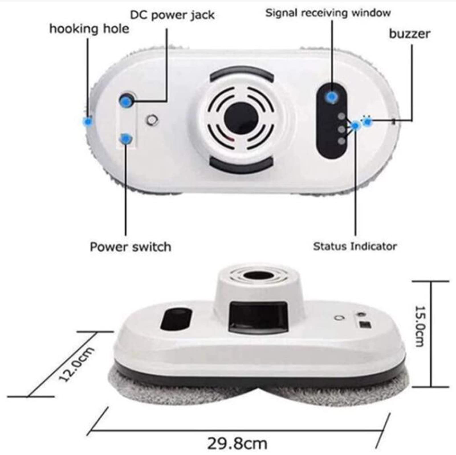 Inteligentny robot do mycia okien, automatyczny inteligentny robot do mycia szyb ze zdalnym sterowaniem, do wysokich okien na zewnątrz i na balkon, elektryczna maszyna do(