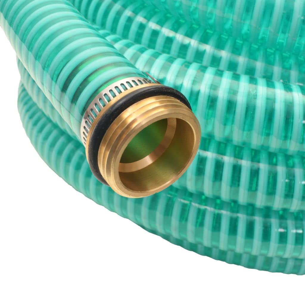 ARKEM Manguera de succión con Conectores de latón 7 m 25 mm Verde Manguera de Aspiración, Tubo para Filtro Depuradora de Agua