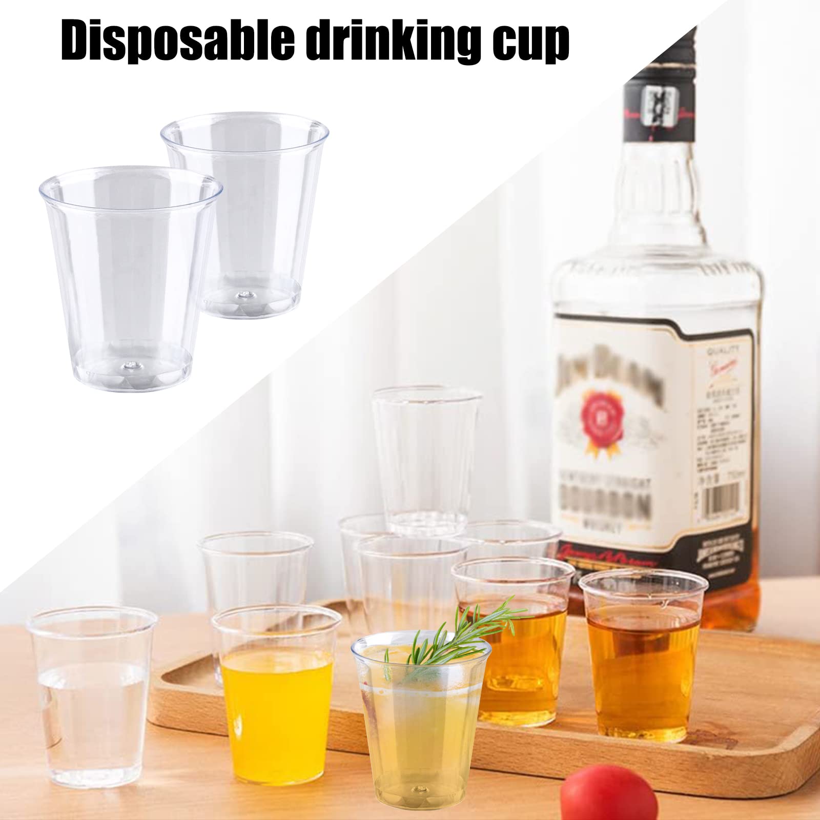 100 Bicchierini Da Liquore 30ml - Plastica Trasparente Riutilizzabile