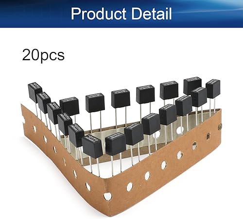 Miniatura 4 de Heyiarbeit 20pcs DIP montado en miniatura cuadrado lento golpe micro fusible 3.15A 250V negro