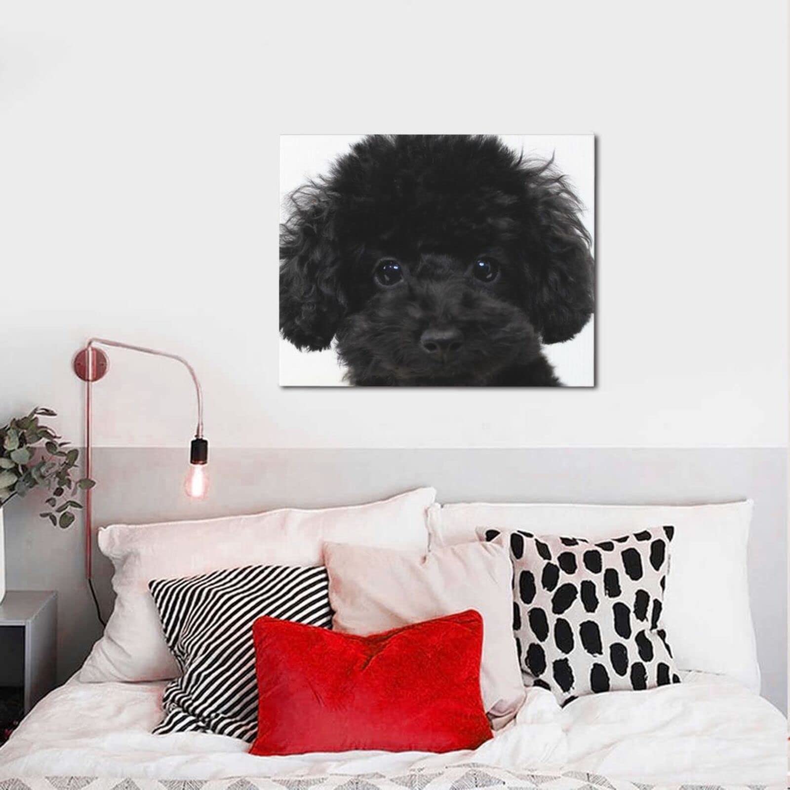 Amazon.co.jp: ブラック トイプードル アートパネル 装飾画 壁掛け絵画  