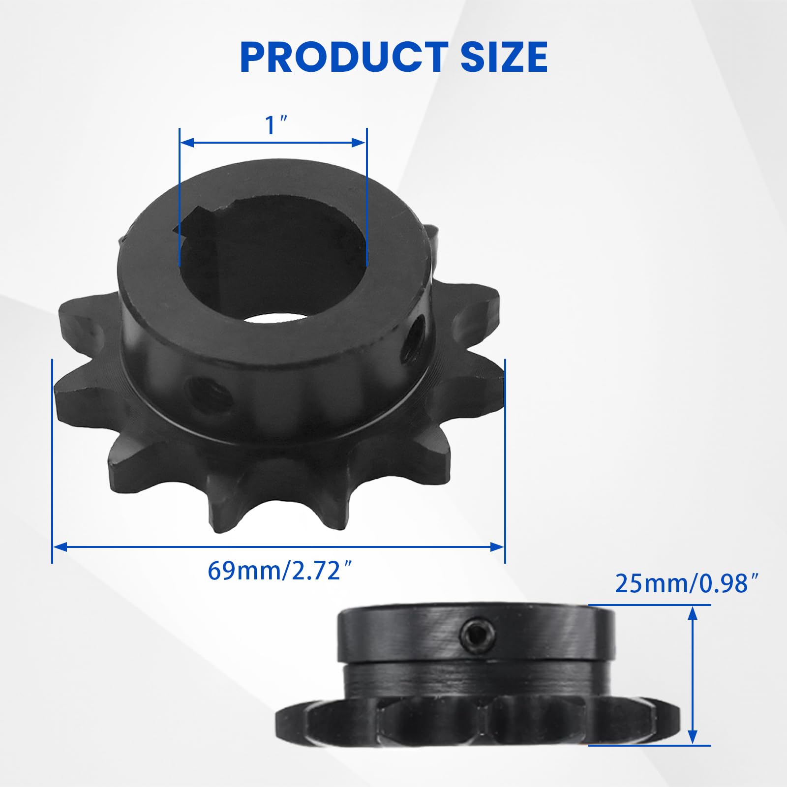 #50 Roller Chain Sprocket Type B 1 inch Bore 12 Tooth 50BS10 — Amazon image 2