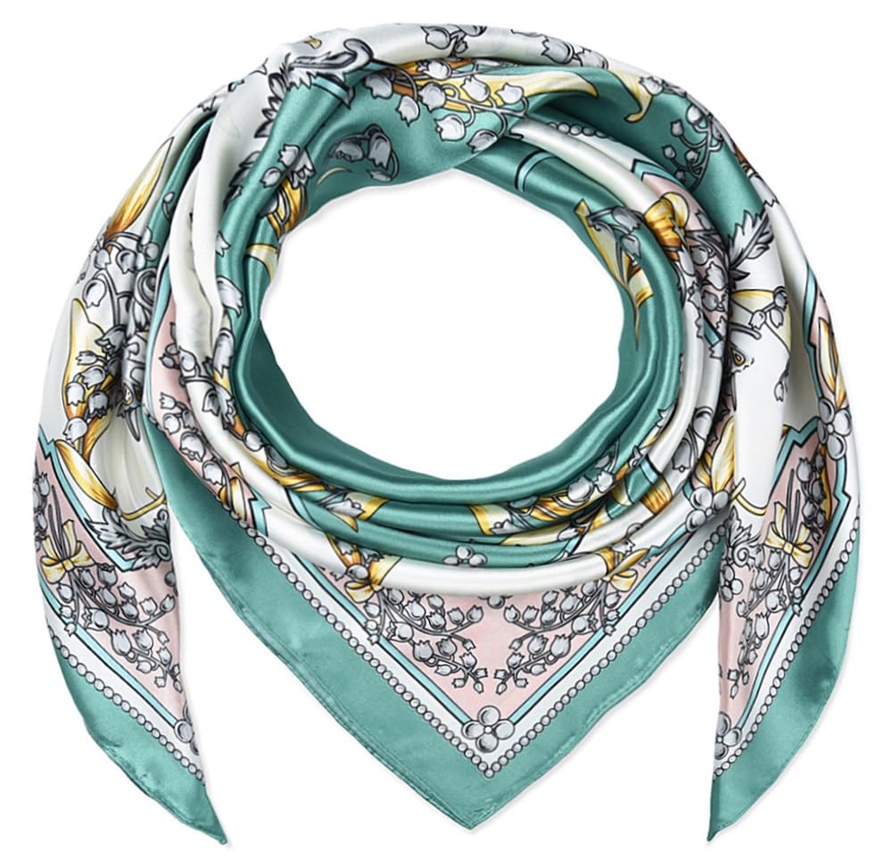 corciova 35x35 Large Square Satin Hair Scarf for Women – Silk-Feel Head Wrap, Night Protection, Fashion Bandana & Headscarf