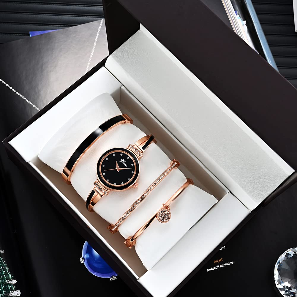 Avaner Set braccialetto e braccialetto, 4 pezzi orologio da polso & bracciale set elegante per le donne