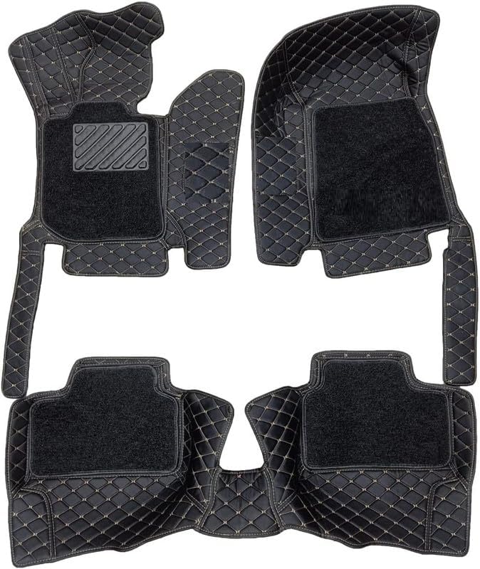 Image of 7D Premium Leatherette Car Foot Mat| Luxurious & Elegant Look | 100% Waterproof and Dust Proof | Custom Fitted 7D Car Floor Tray Mat for Toyota Hilux 2026 (Full Black)